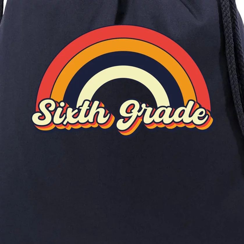 Retro 6Th Sixth Grade Squad Teacher Team 6Th Grade Funny Gift Drawstring Bag