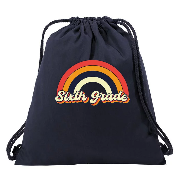 Retro 6Th Sixth Grade Squad Teacher Team 6Th Grade Funny Gift Drawstring Bag