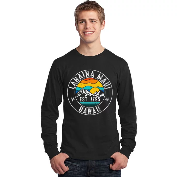 Retro 70s 80s Lahaina Maui Hawaii HI Tall Long Sleeve T-Shirt