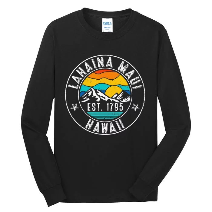 Retro 70s 80s Lahaina Maui Hawaii HI Tall Long Sleeve T-Shirt