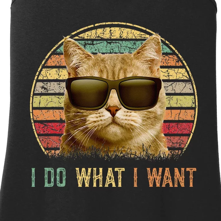 Retro 70s 80s 90s Meowy Cat I Do What I Want Funny Cat Ladies Essential Tank