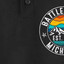 Retro 70s 80s Battle Creek Michigan MI Dry Zone Grid Performance Polo