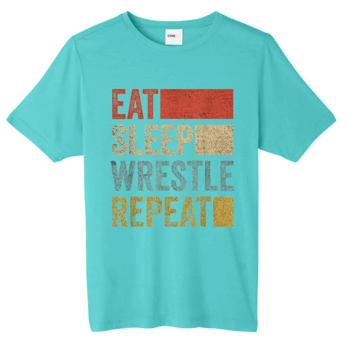 Retro 70s 80s Eat Sleep Wrestle Gear Vintage Wrestling ChromaSoft Performance T-Shirt