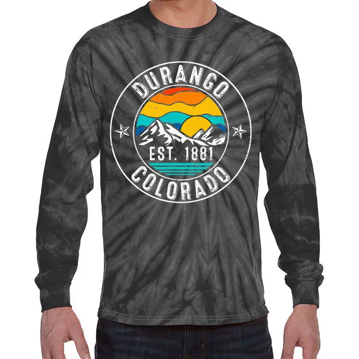 Retro 70s 80s Durango Colorado CO Tie-Dye Long Sleeve Shirt