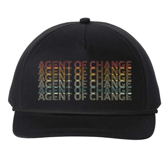 Retro 70s Agent Of Change Job Title Snapback Five-Panel Rope Hat