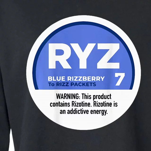 Ryz 7 Blue Rizzberry To Rizz Packets Cropped Pullover Crew