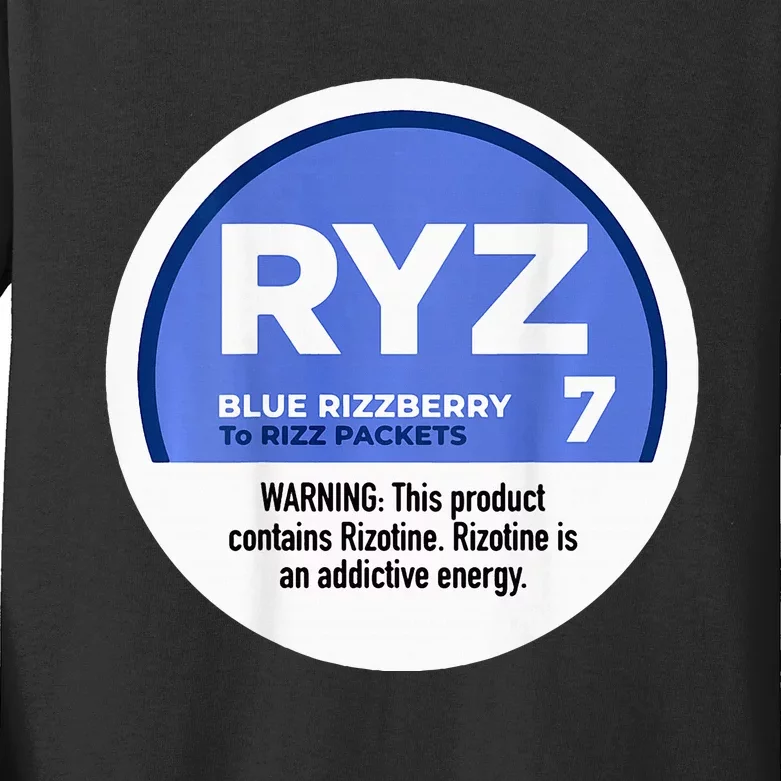 Ryz 7 Blue Rizzberry To Rizz Packets Kids Long Sleeve Shirt