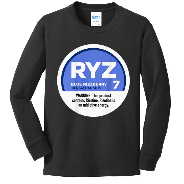 Ryz 7 Blue Rizzberry To Rizz Packets Kids Long Sleeve Shirt