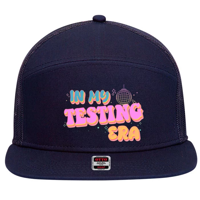 Retro 70's In My Testing Era School Test Time 7 Panel Mesh Trucker Snapback Hat