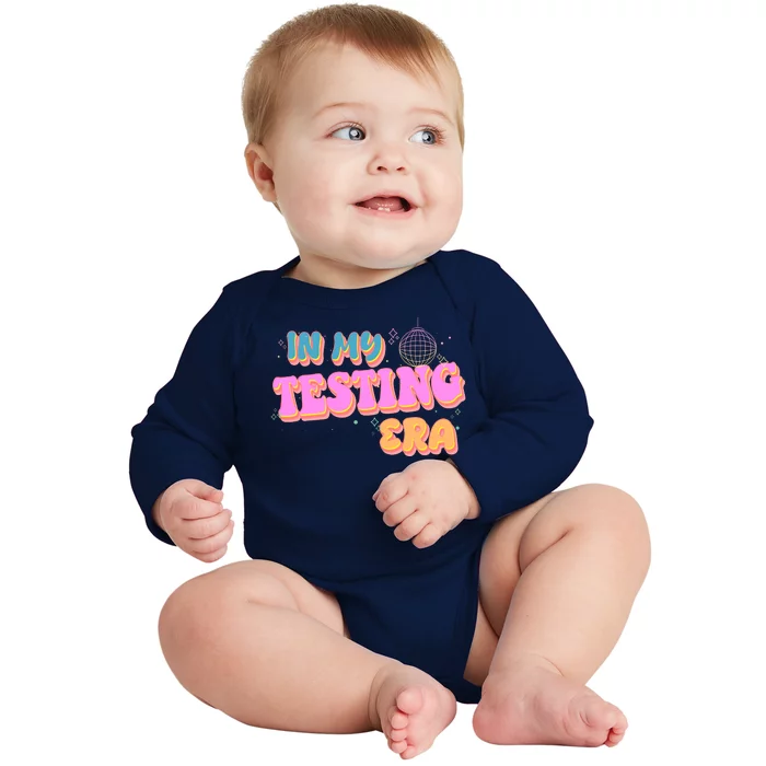 Retro 70's In My Testing Era School Test Time Baby Long Sleeve Bodysuit