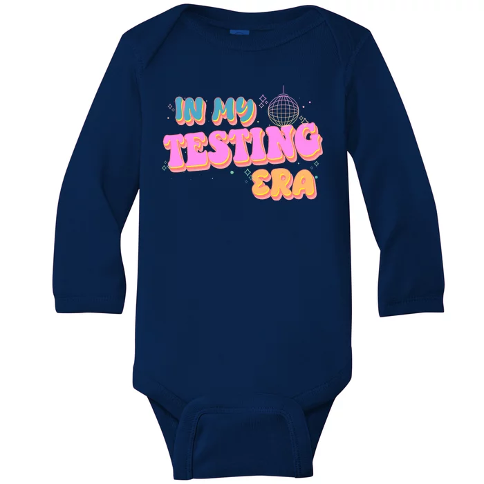 Retro 70's In My Testing Era School Test Time Baby Long Sleeve Bodysuit