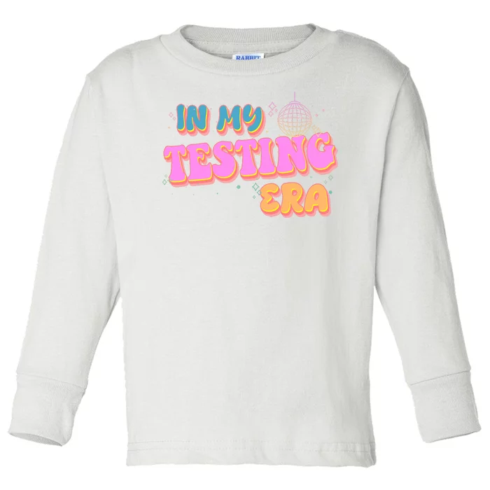 Retro 70's In My Testing Era School Test Time Toddler Long Sleeve Shirt