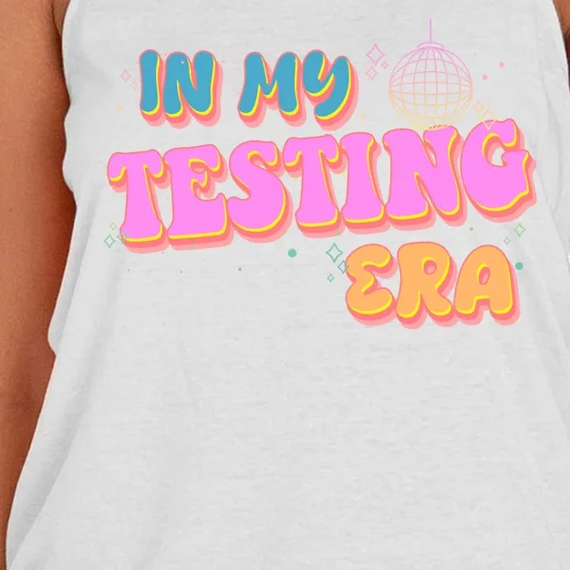 Retro 70's In My Testing Era School Test Time Women's Knotted Racerback Tank