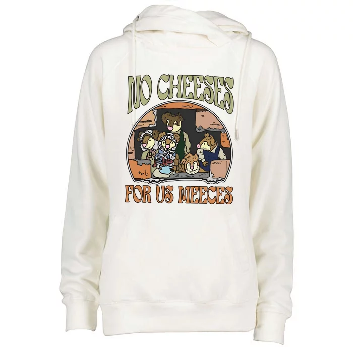 Retro 70s Muppet Christmas Carol Mice No Cheese For Us Meeces Womens Funnel Neck Pullover Hood