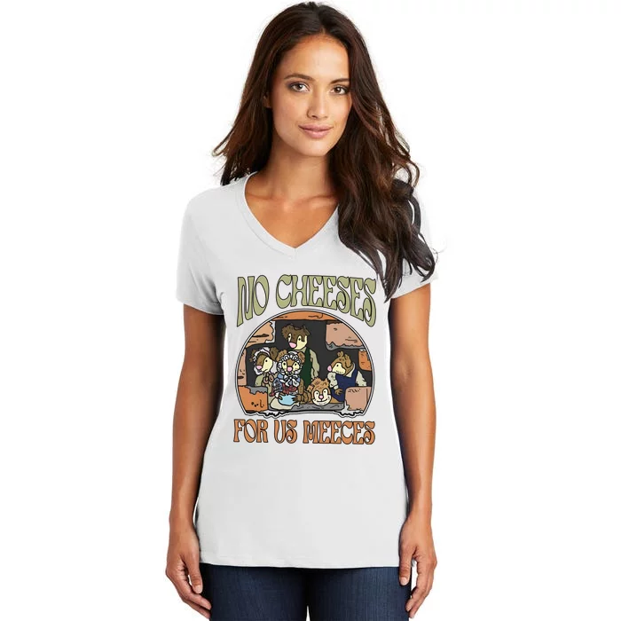 Retro 70s Muppet Christmas Carol Mice No Cheese For Us Meeces Women's V-Neck T-Shirt