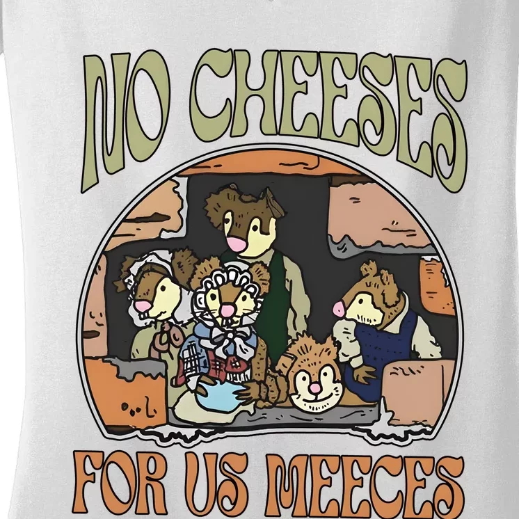 Retro 70s Muppet Christmas Carol Mice No Cheese For Us Meeces Women's V-Neck T-Shirt