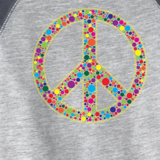 Retro 70's Polka Dot Peace Sign Toddler Fine Jersey T-Shirt