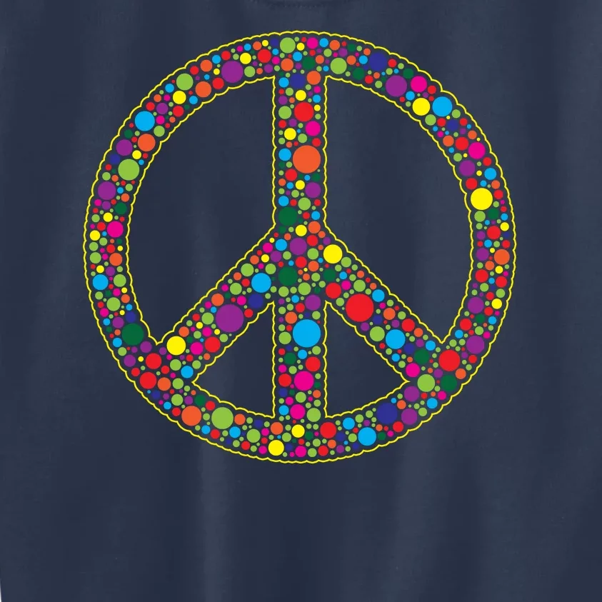 Retro 70's Polka Dot Peace Sign Kids Sweatshirt