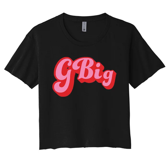 Retro 70s Style GBig Reveal Sorority Big Little Sister Women's Crop Top Tee