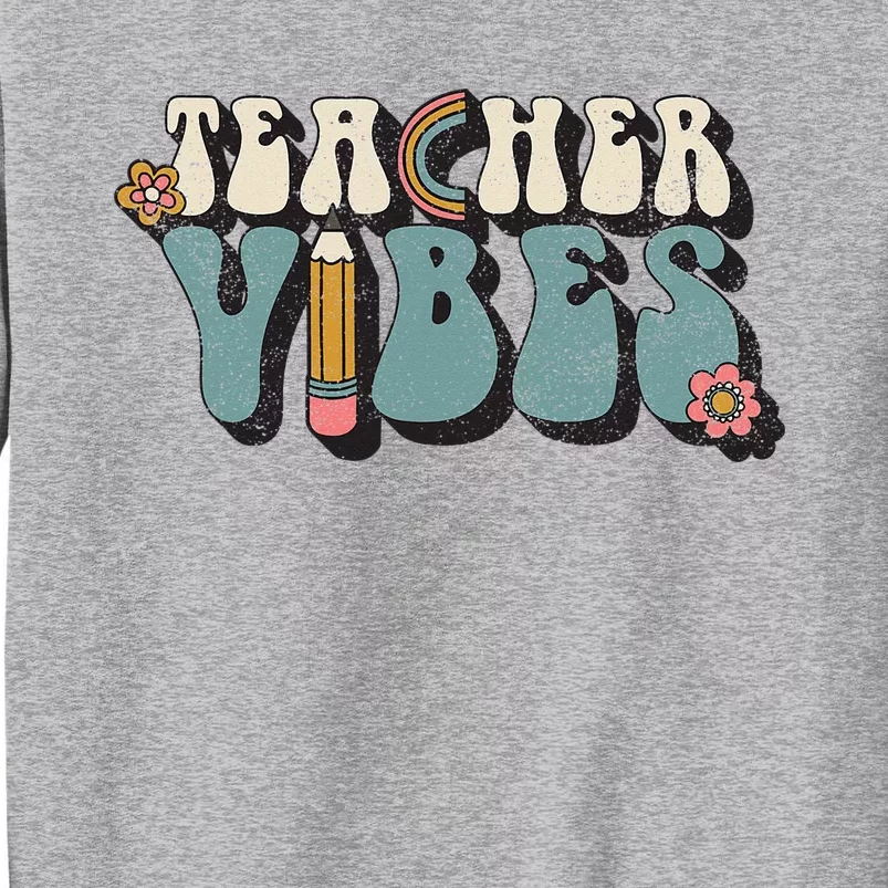 Retro 70s Teacher Vibes Back To School Teacher Tall Sweatshirt