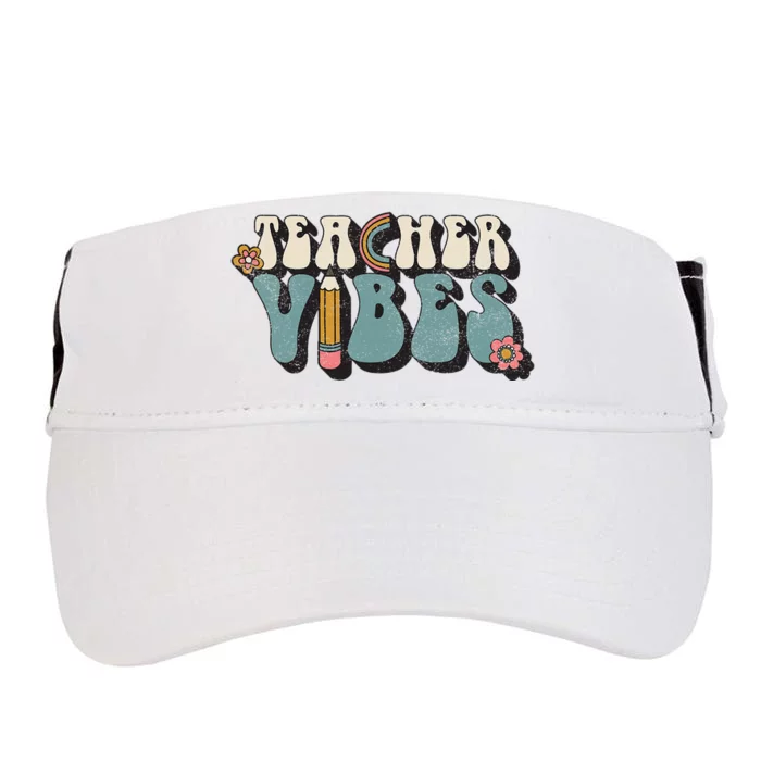 Retro 70s Teacher Vibes Back To School Teacher Adult Drive Performance Visor