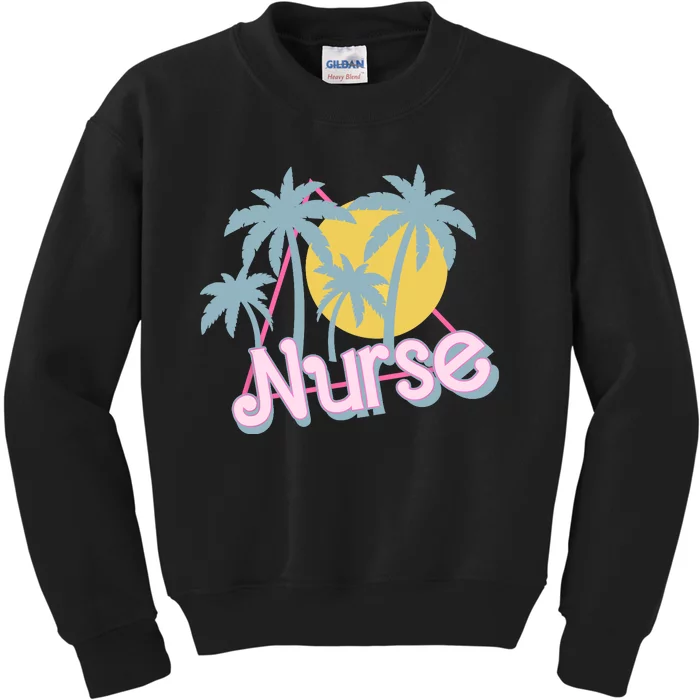 Retro 80s 90s Nurse Life Nursing School Camping Trendy Kids Sweatshirt