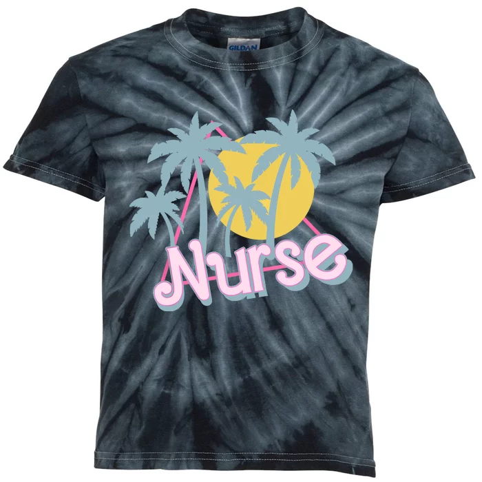 Retro 80s 90s Nurse Life Nursing School Camping Trendy Kids Tie-Dye T-Shirt