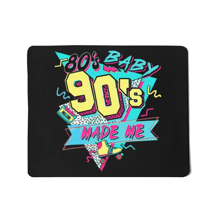 Retro 80s Baby 90s Made Me Vintage 90S 1990s 1980s Mousepad