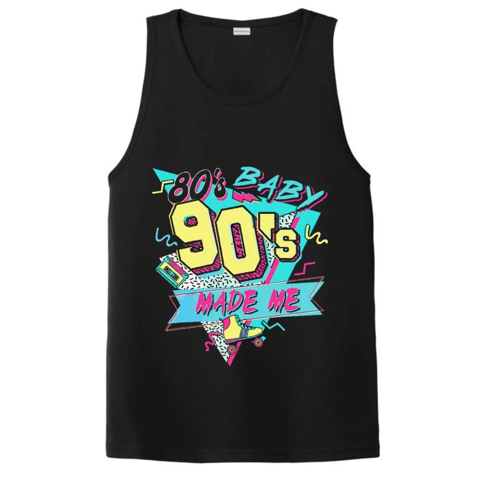 Retro 80s Baby 90s Made Me Vintage 90S 1990s 1980s Performance Tank