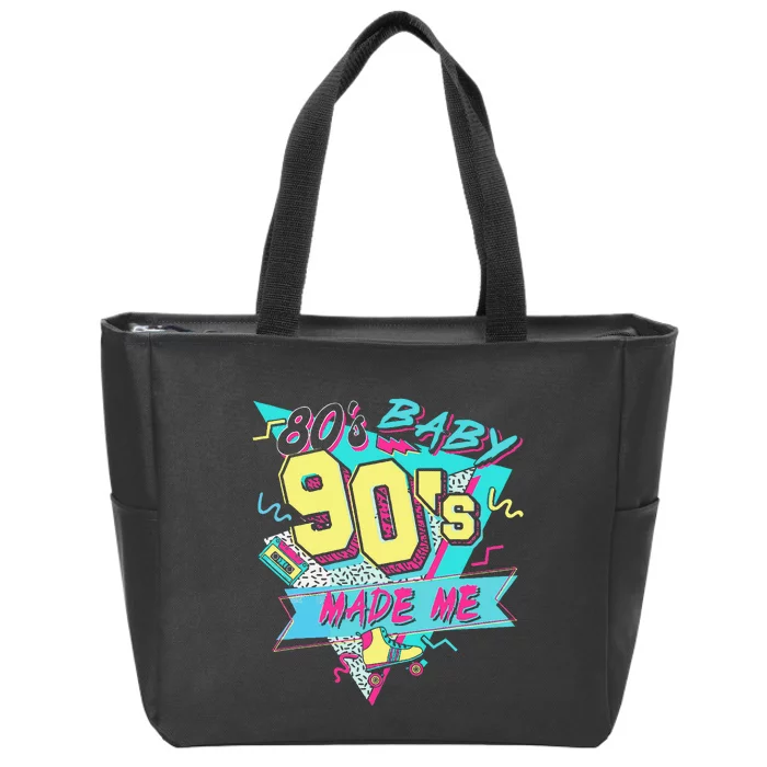 Retro 80s Baby 90s Made Me Vintage 90S 1990s 1980s Zip Tote Bag