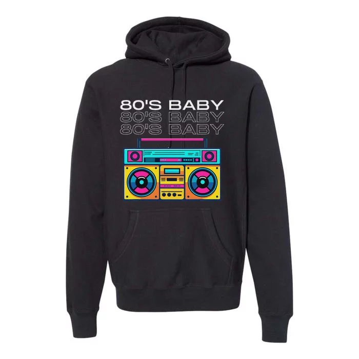 Retro 80S Baby Boombox Vintage Nostalgia Premium Hoodie