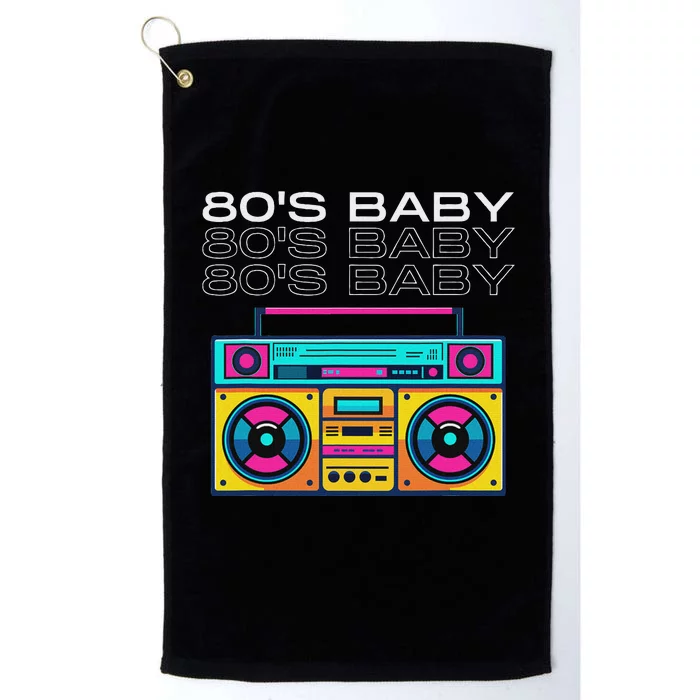 Retro 80S Baby Boombox Vintage Nostalgia Platinum Collection Golf Towel