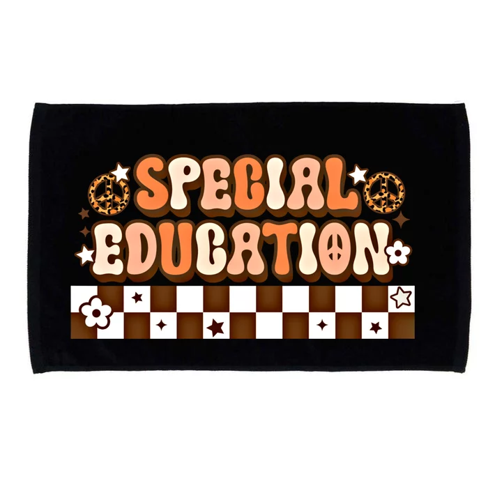 Retro 80s Boho Style Groovy Special Education Autism Teacher Gift Microfiber Hand Towel