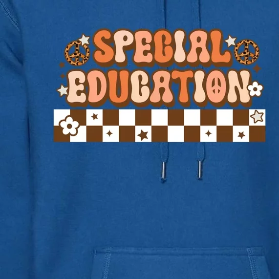 Retro 80s Boho Style Groovy Special Education Autism Teacher Cute Gift Premium Hoodie