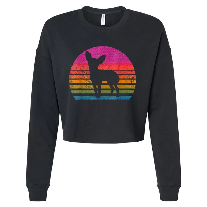 Retro 80s Chihuahua Lover Cropped Pullover Crew