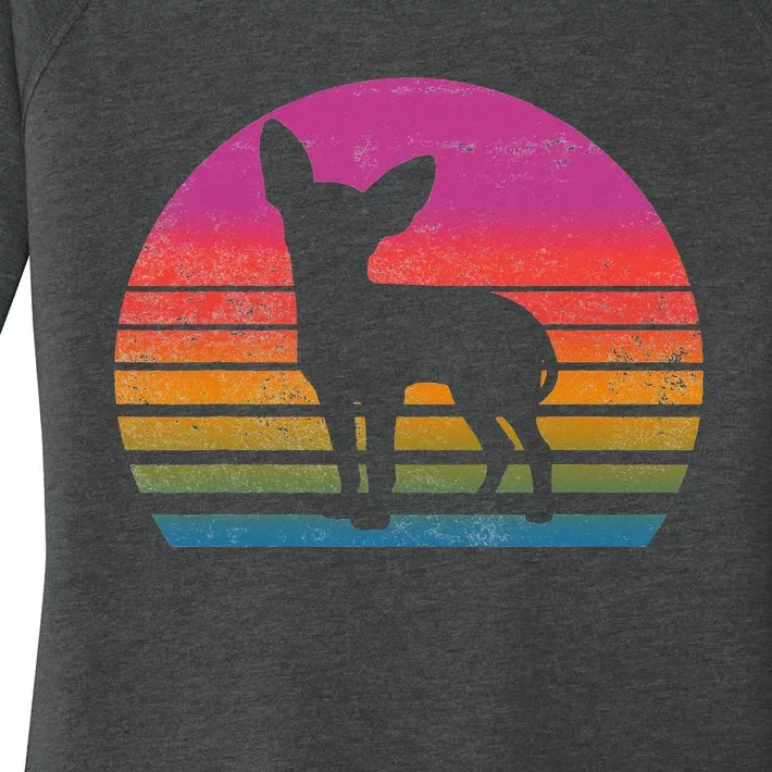 Retro 80's Chihuahua, Chihuahua Lover, Chihuahua Mom Women's Perfect Tri Tunic Long Sleeve Shirt