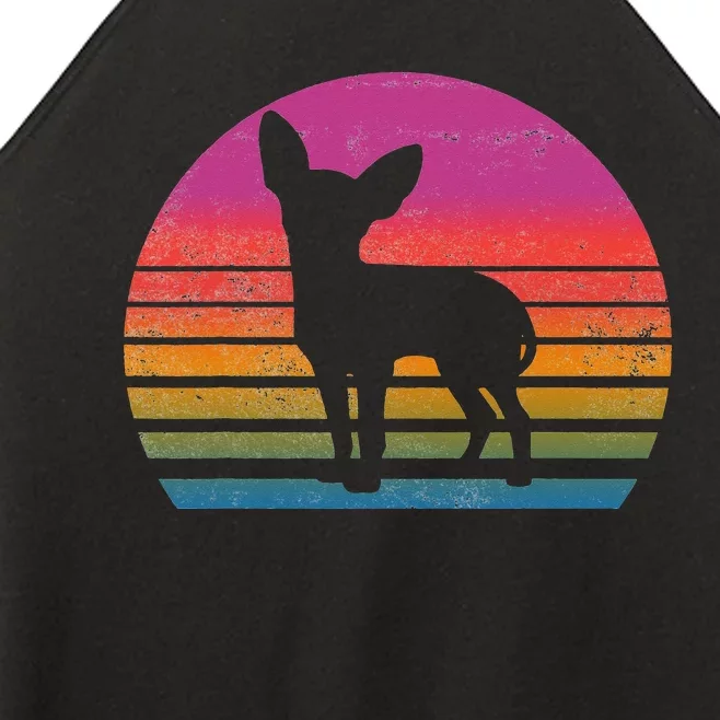 Retro 80's Chihuahua, Chihuahua Lover, Chihuahua Mom Women’s Perfect Tri Rocker Tank