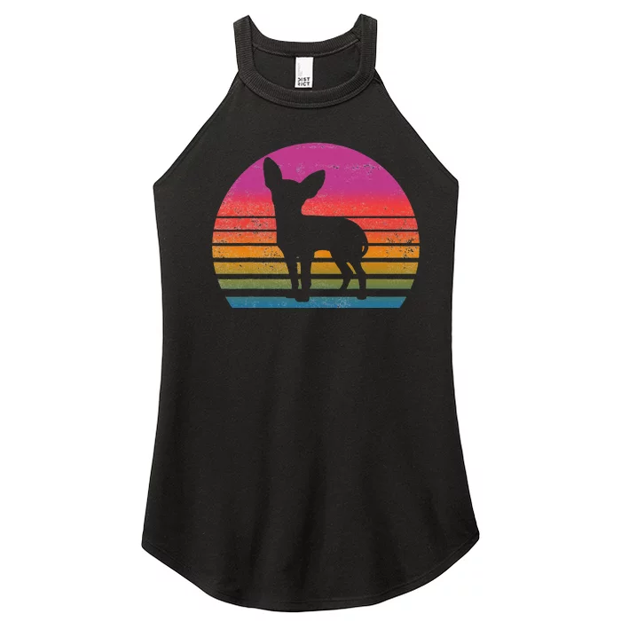 Retro 80's Chihuahua, Chihuahua Lover, Chihuahua Mom Women’s Perfect Tri Rocker Tank