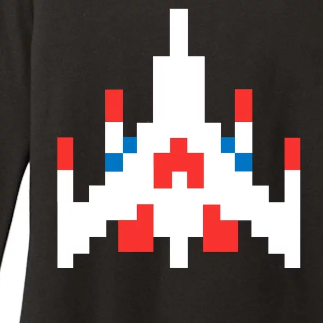 Retro 80's Computer Game Space Ship Womens CVC Long Sleeve Shirt