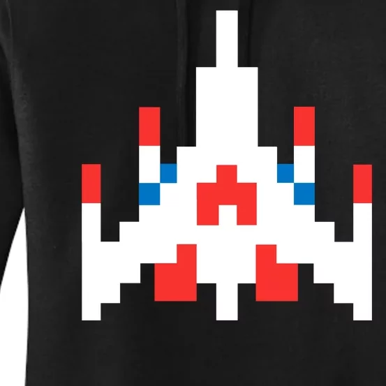 Retro 80's Computer Game Space Ship Women's Pullover Hoodie