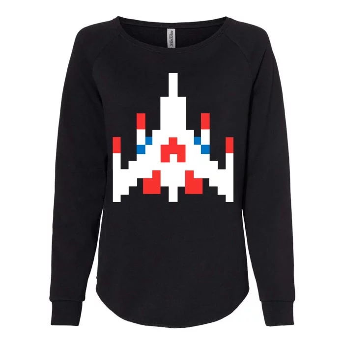 Retro 80's Computer Game Space Ship Womens California Wash Sweatshirt