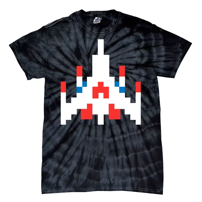 Retro 80's Computer Game Space Ship Tie-Dye T-Shirt