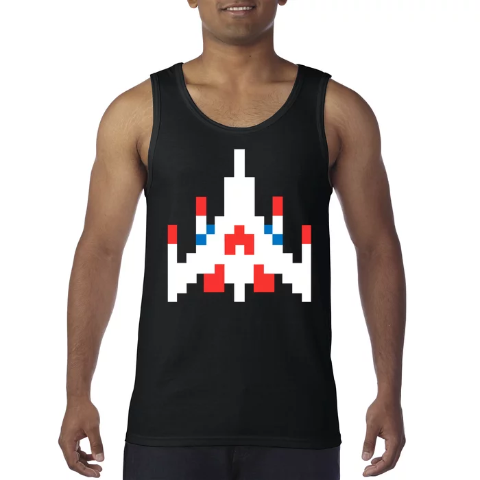 Retro 80's Computer Game Space Ship Tank Top