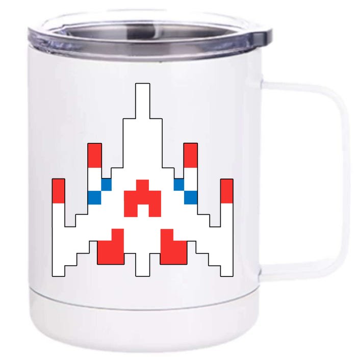 Retro 80's Computer Game Space Ship Front & Back 12oz Stainless Steel Tumbler Cup