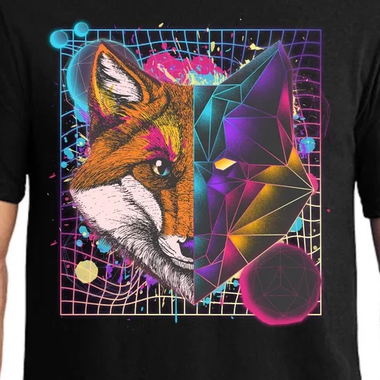 Retro 80's Digital Polygon Fox Pajama Set