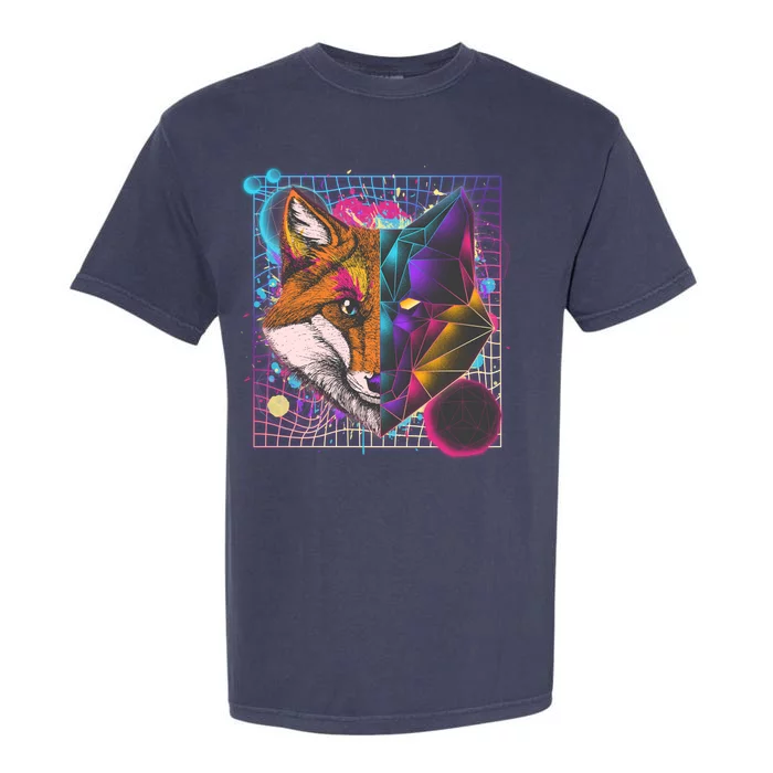 Retro 80's Digital Polygon Fox Garment-Dyed Heavyweight T-Shirt