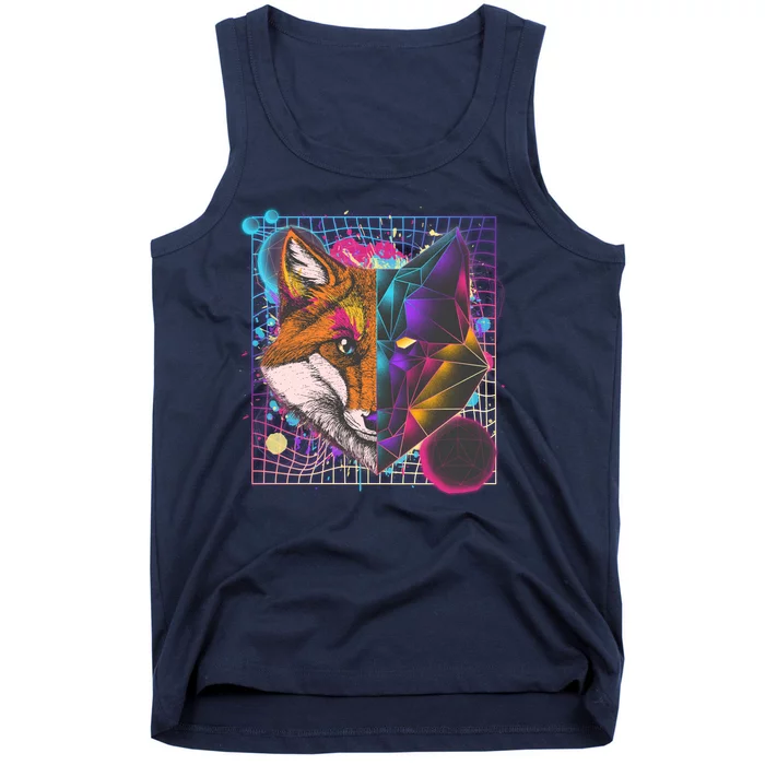 Retro 80's Digital Polygon Fox Tank Top