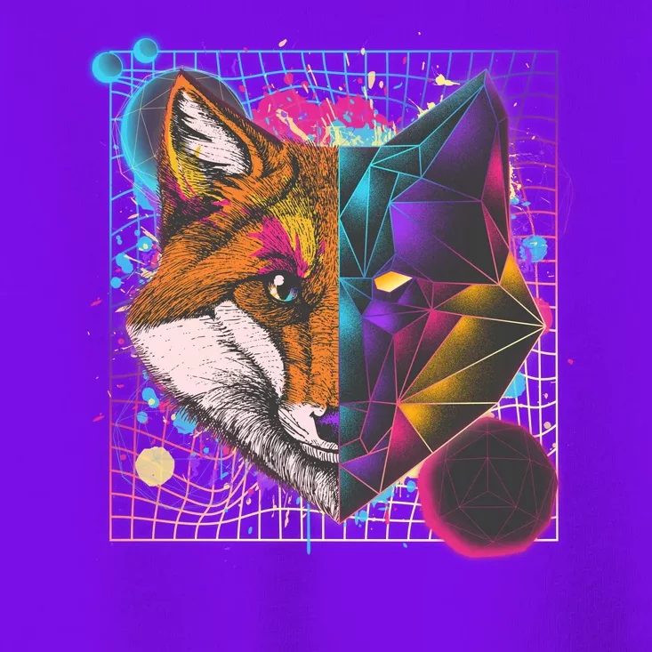 Retro 80's Digital Polygon Fox Toddler T-Shirt