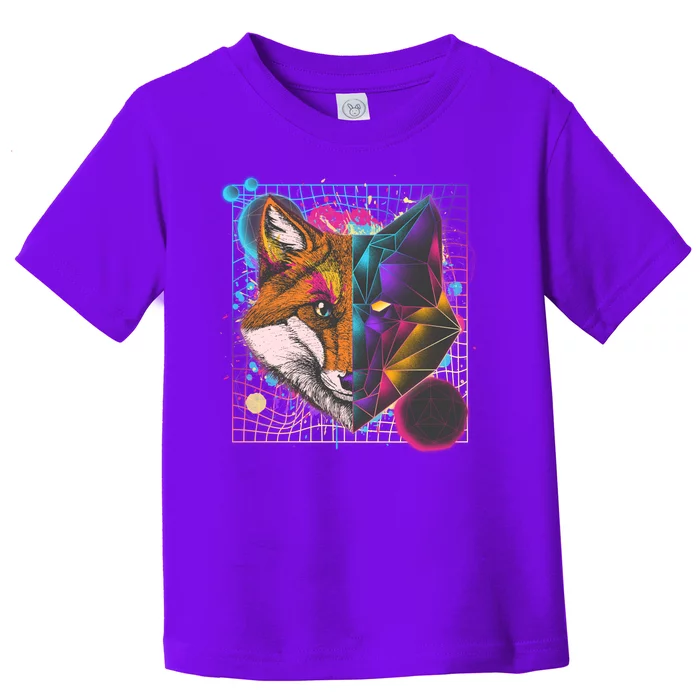 Retro 80's Digital Polygon Fox Toddler T-Shirt