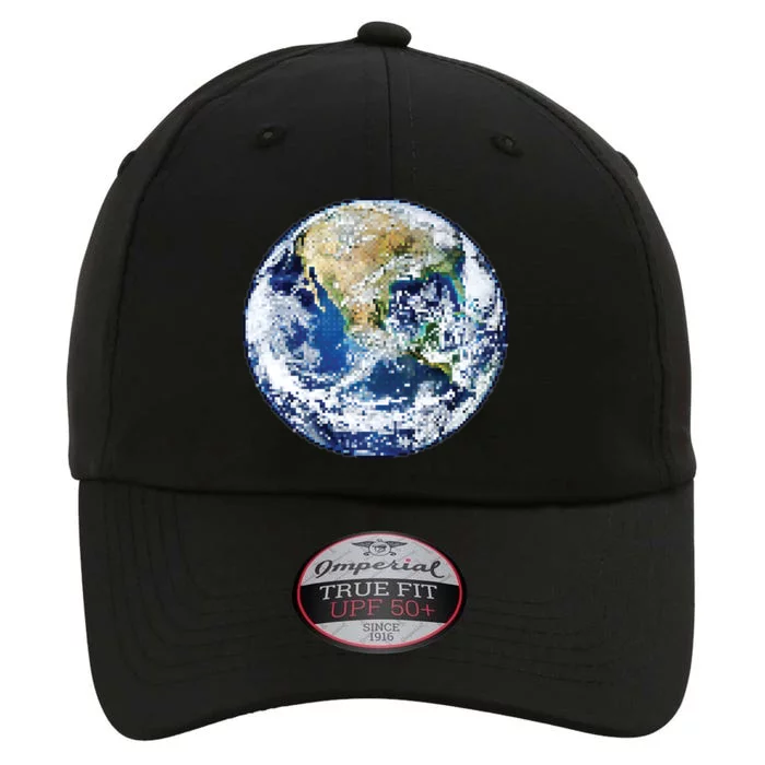 Retro 8bit Earth Planet Art Graphic Gift The Original Performance Cap